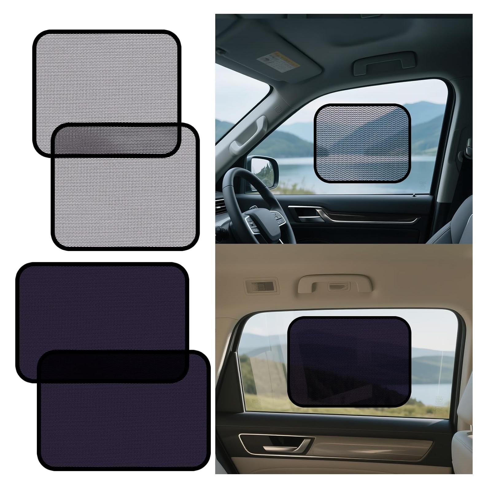 Sombrillas para Ventanas de Auto XCBYT - Paquete de 4, UV y Privacidad