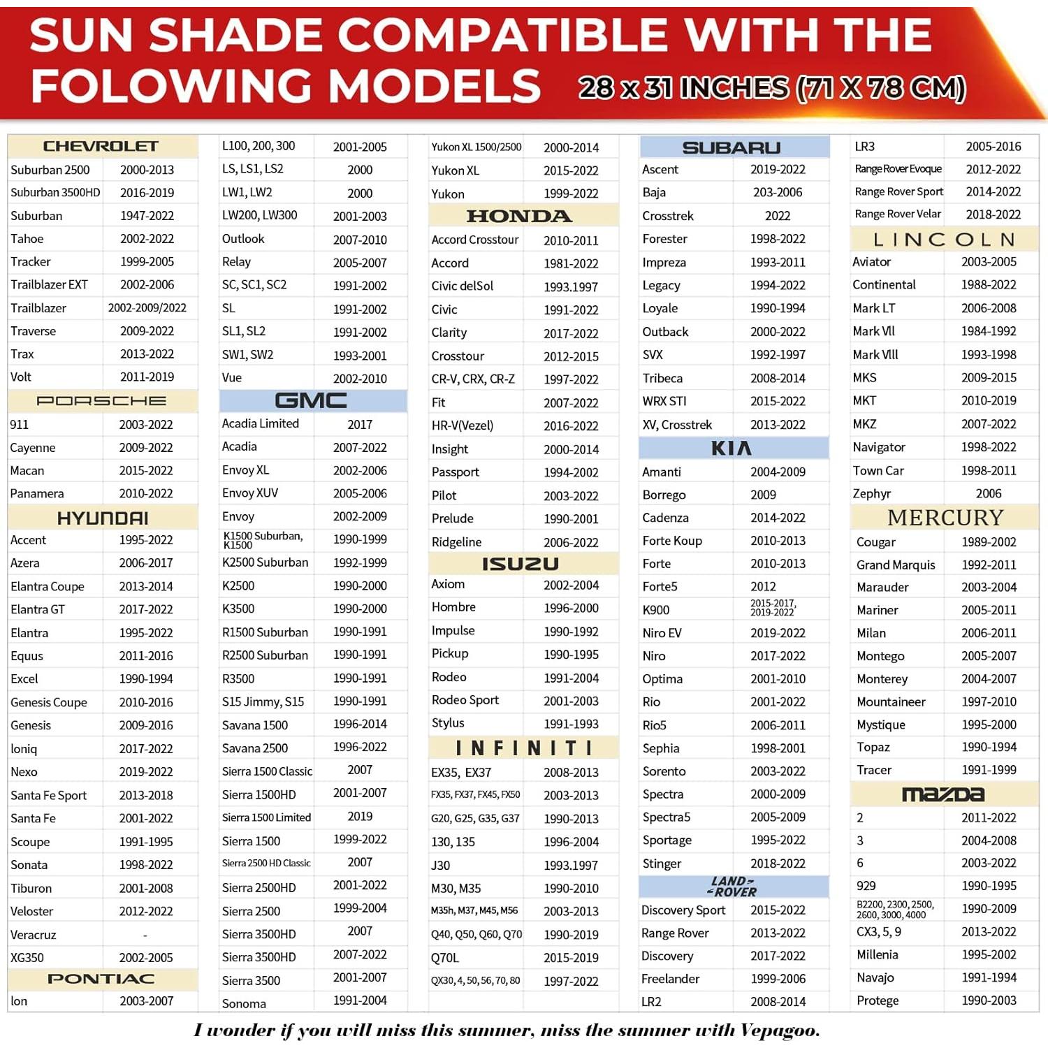 Cubierta de Sombra para Parabrisas Vepagoo 28x31 cm Plegable