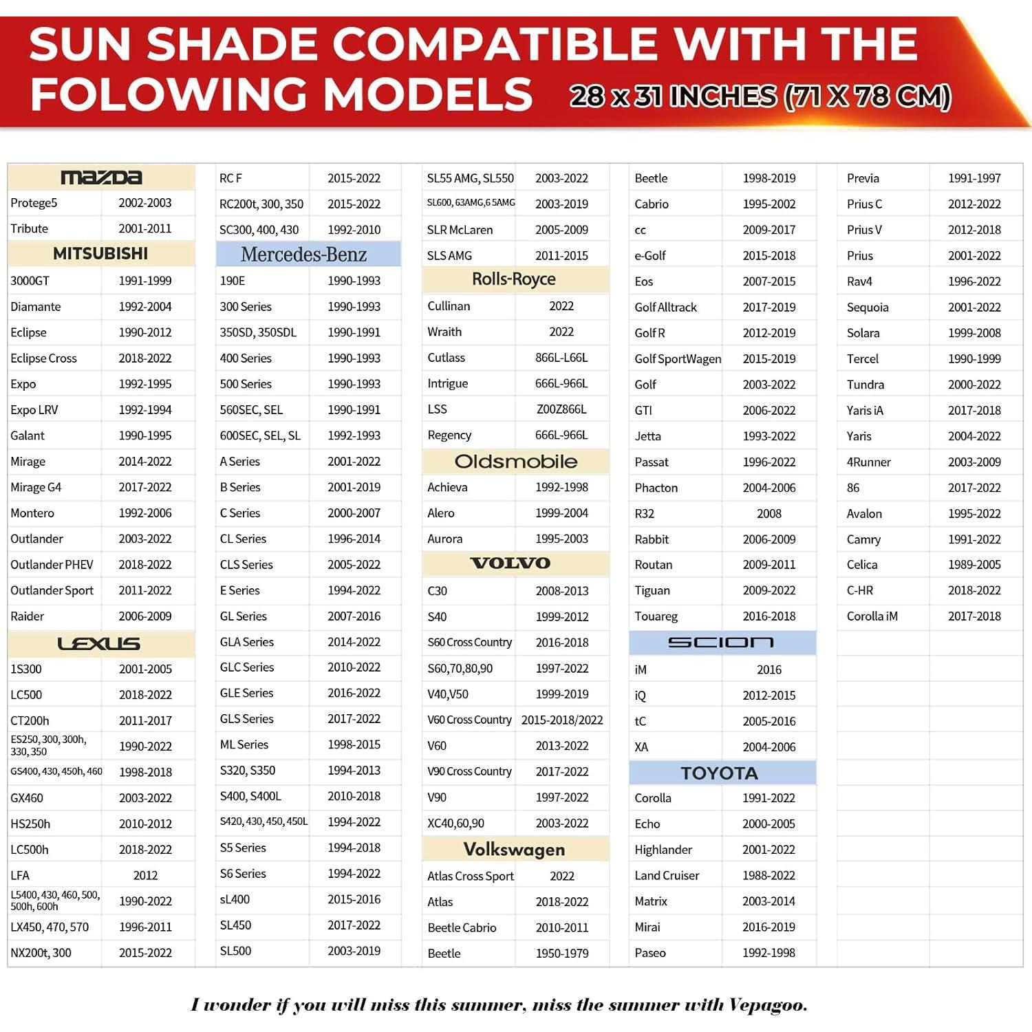 Cubierta de Sombra para Parabrisas Vepagoo 28x31 cm Plegable