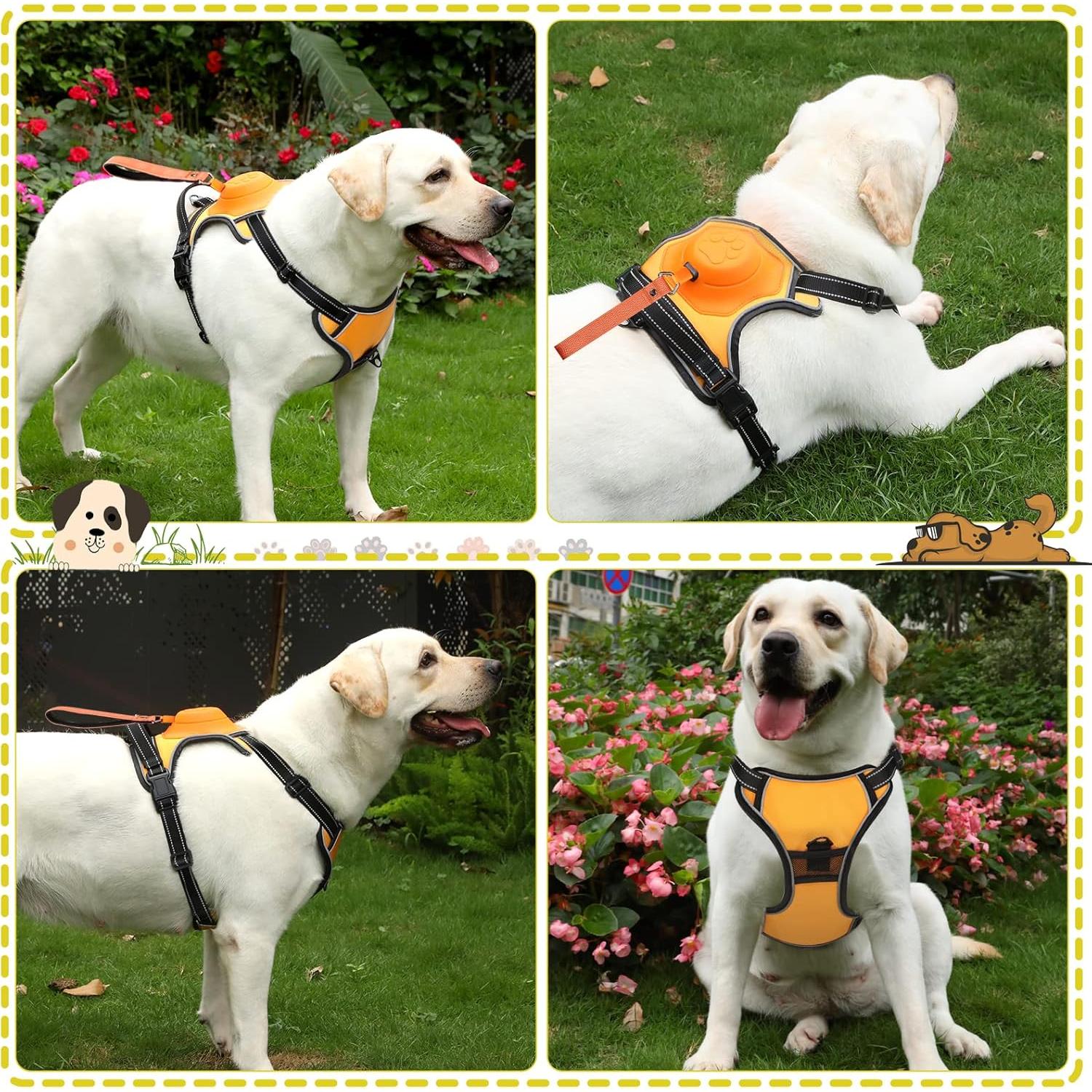 Arnés para Perros Grandes AMORONE 2 en 1 Reflectante Ajustable