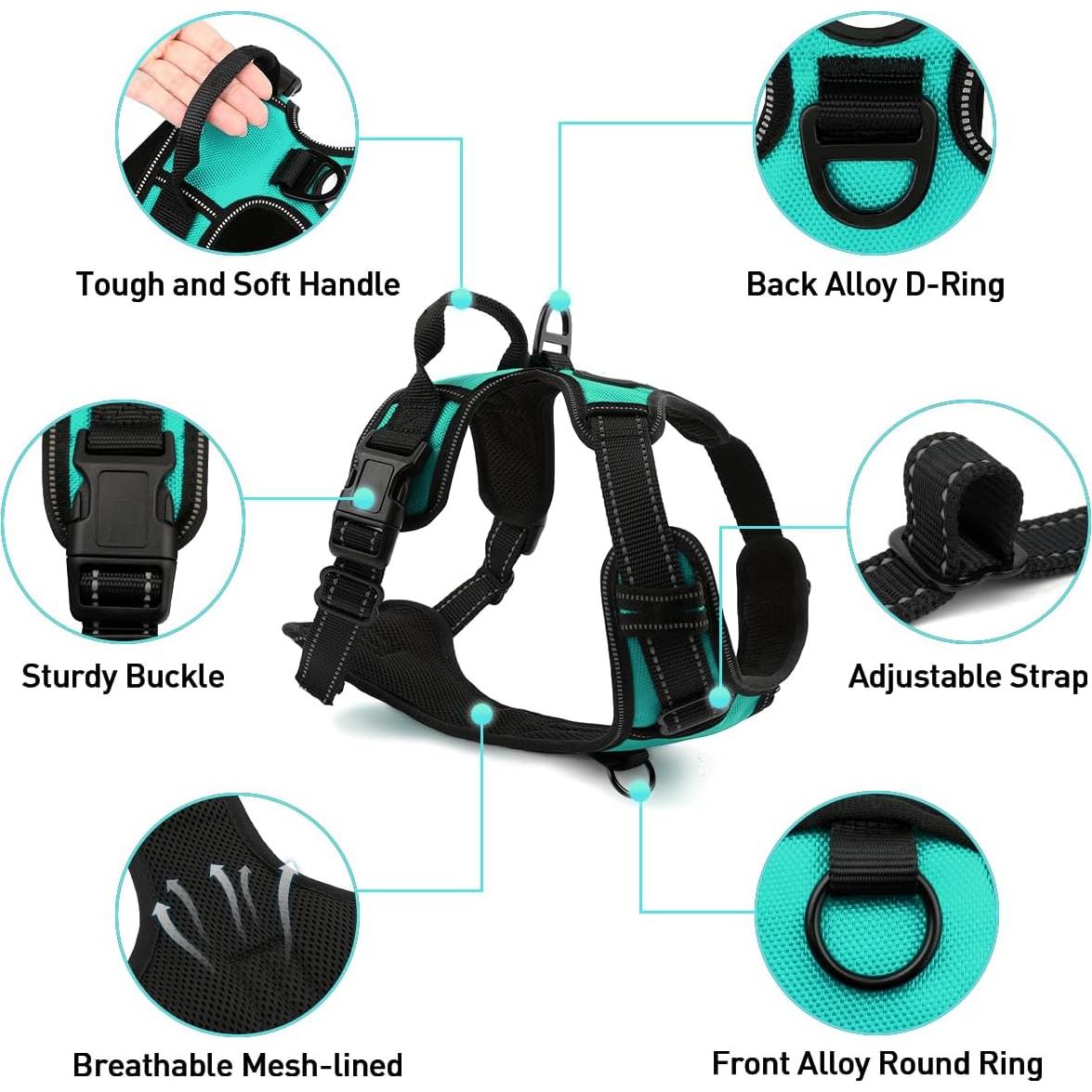 Arnés para Perros Joytale Mediano Acolchado Reflectante Verde