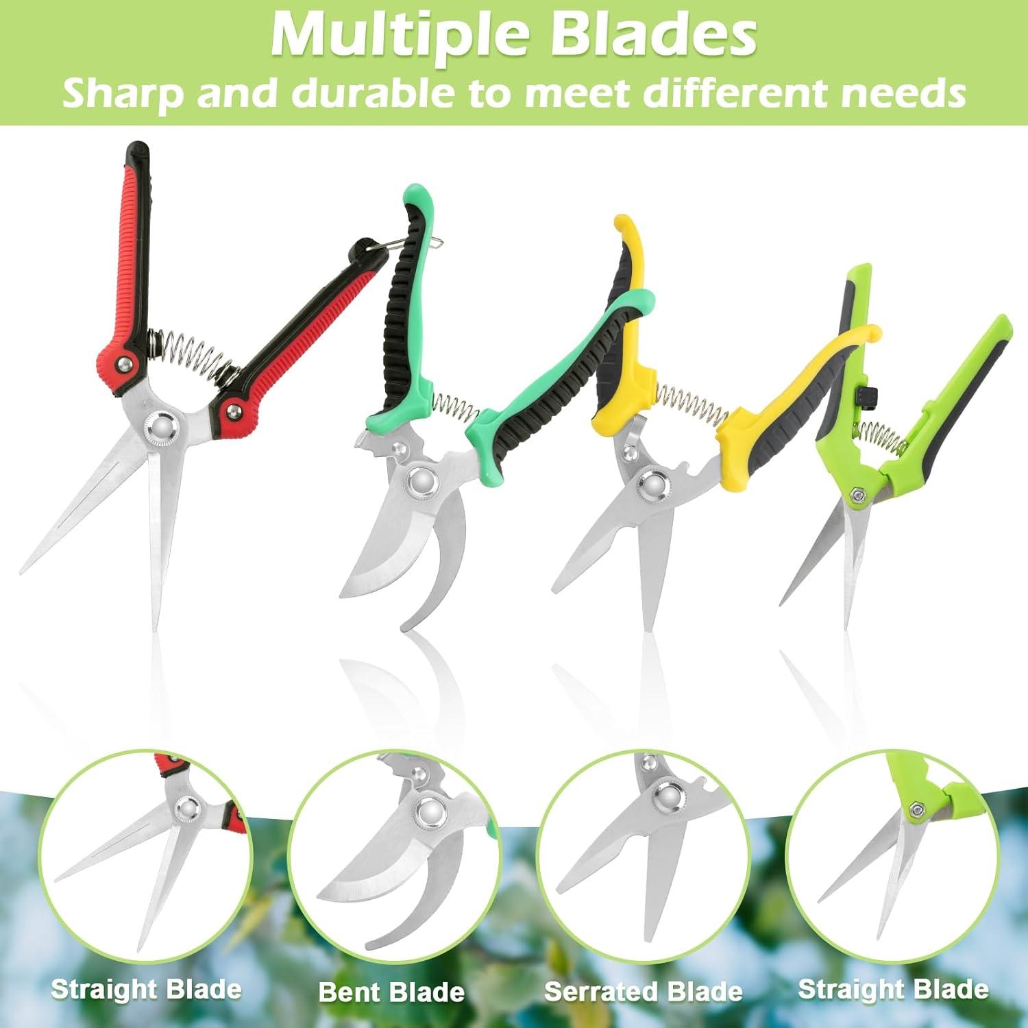 Juego de 6 Tijeras de Jardinería RX-192 con Guantes y Bolsa