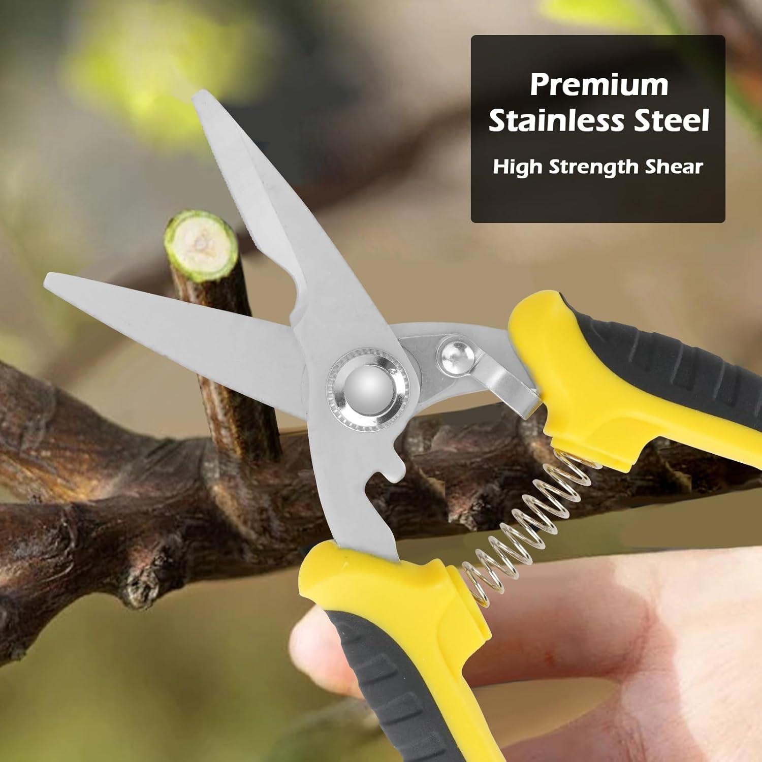 Juego de 6 Tijeras de Jardinería RX-192 con Guantes y Bolsa