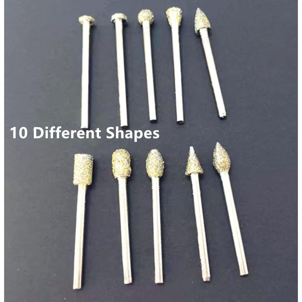 Juego de Brocas de Pulido de Diamante Zeromall 20 Piezas 3 mm