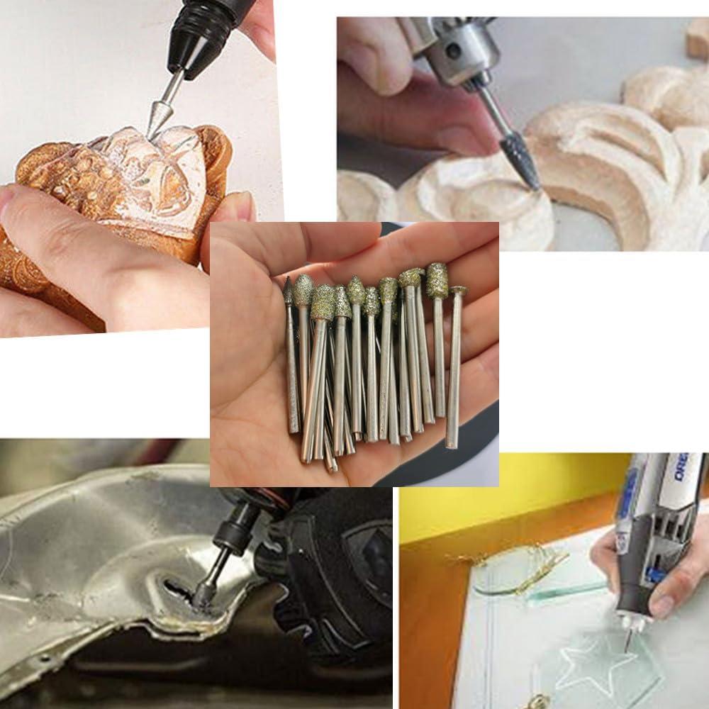 Juego de Brocas de Pulido de Diamante Zeromall 20 Piezas 3 mm