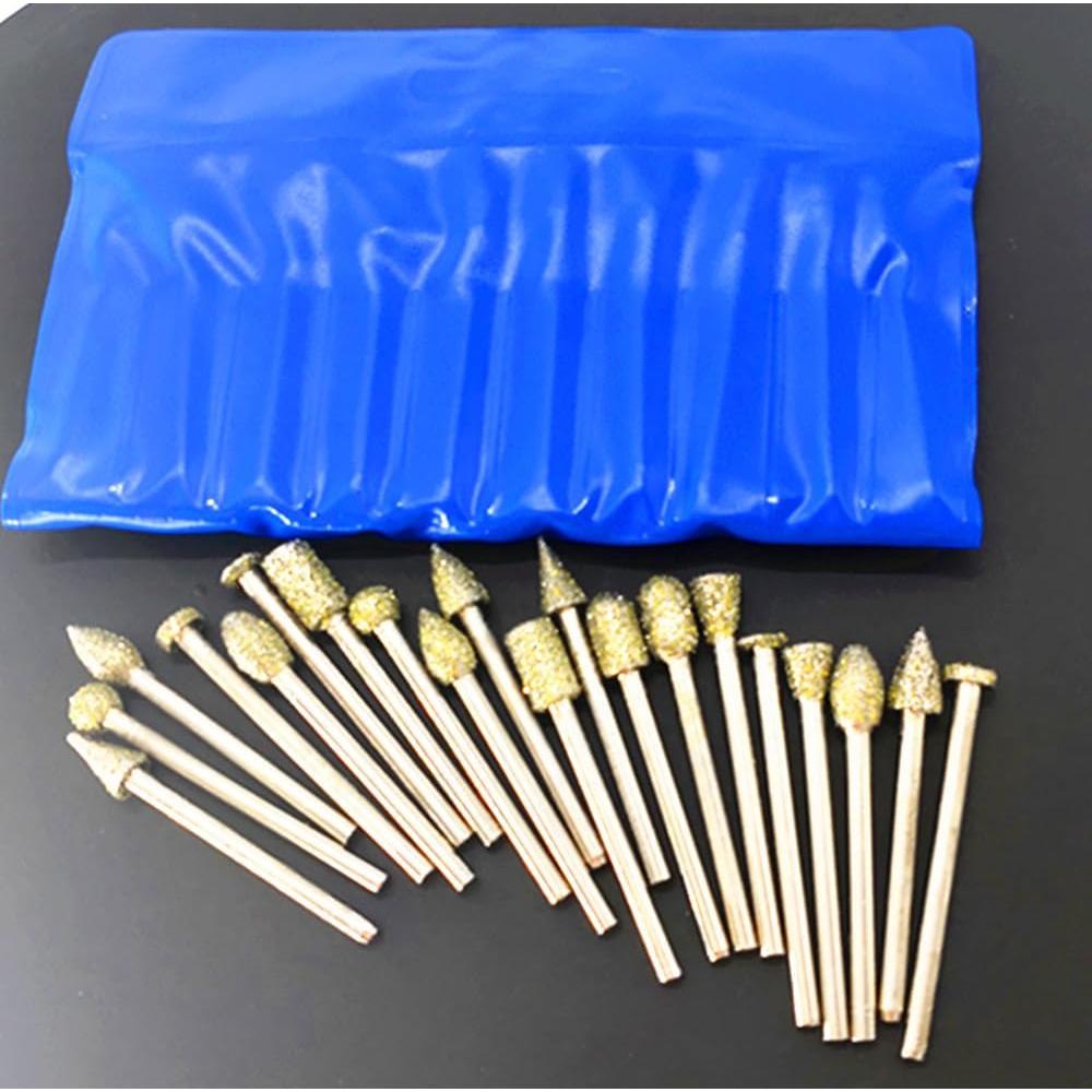 Juego de Brocas de Pulido de Diamante Zeromall 20 Piezas 3 mm