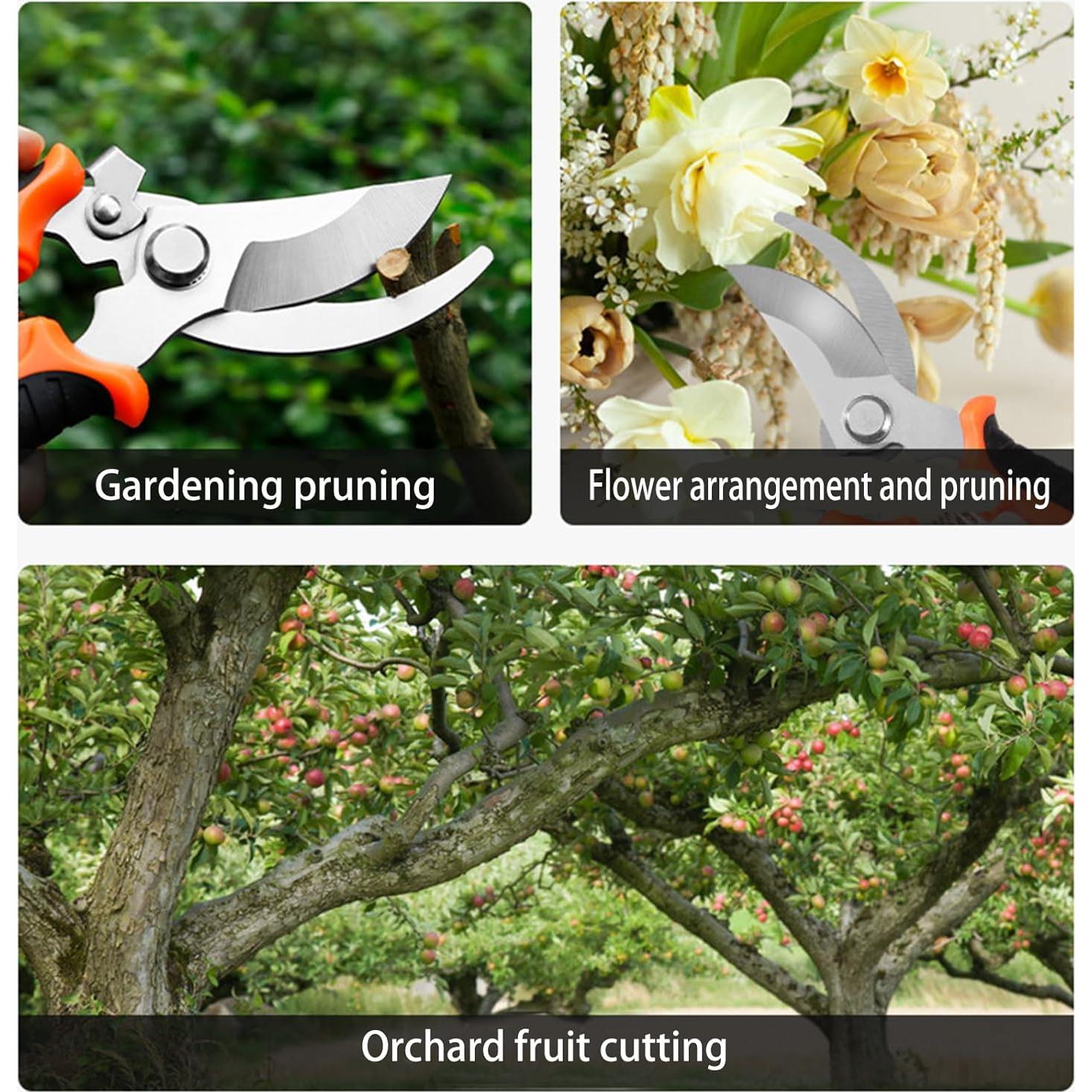 Set de Tijeras de Jardinería Vbvbip 3 Piezas Acero Inoxidable