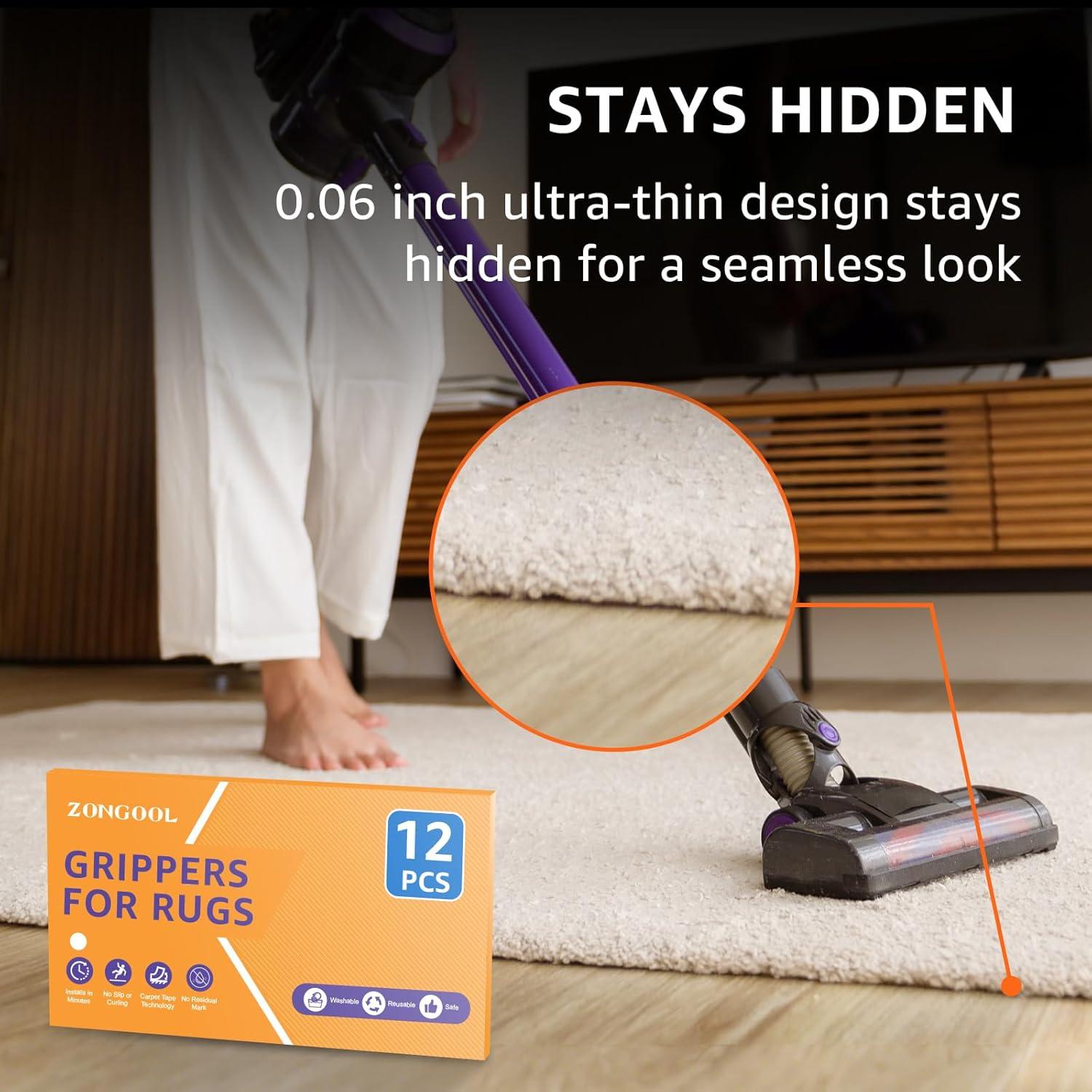 Cinta Antideslizante para Alfombra ZONGOOL 12 PCS Blanca