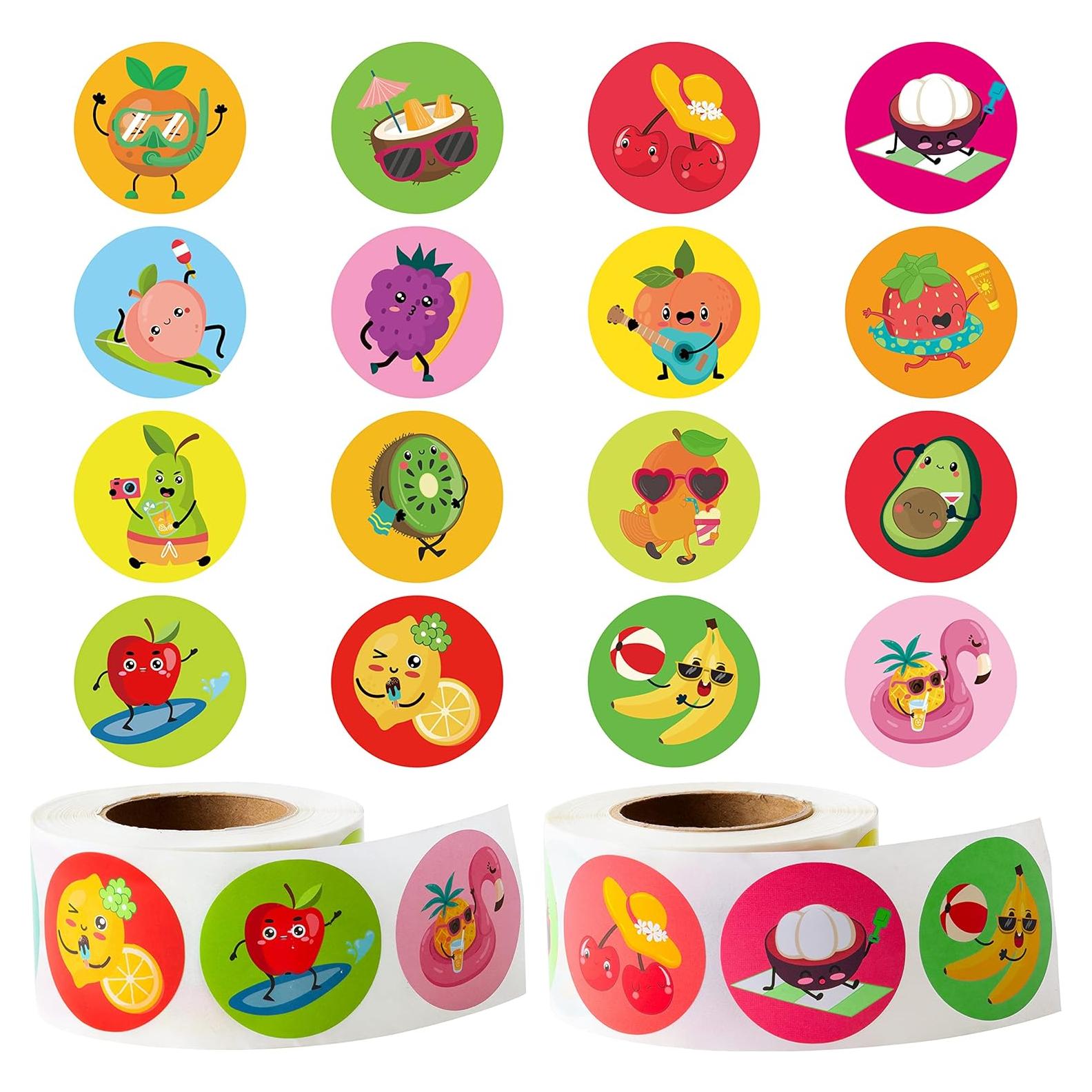 Rollo de Pegatinas de Frutas de Verano W1cwey - 1000 Piezas