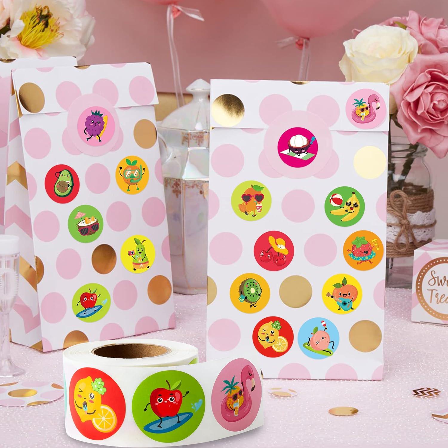 Rollo de Pegatinas de Frutas de Verano W1cwey - 1000 Piezas