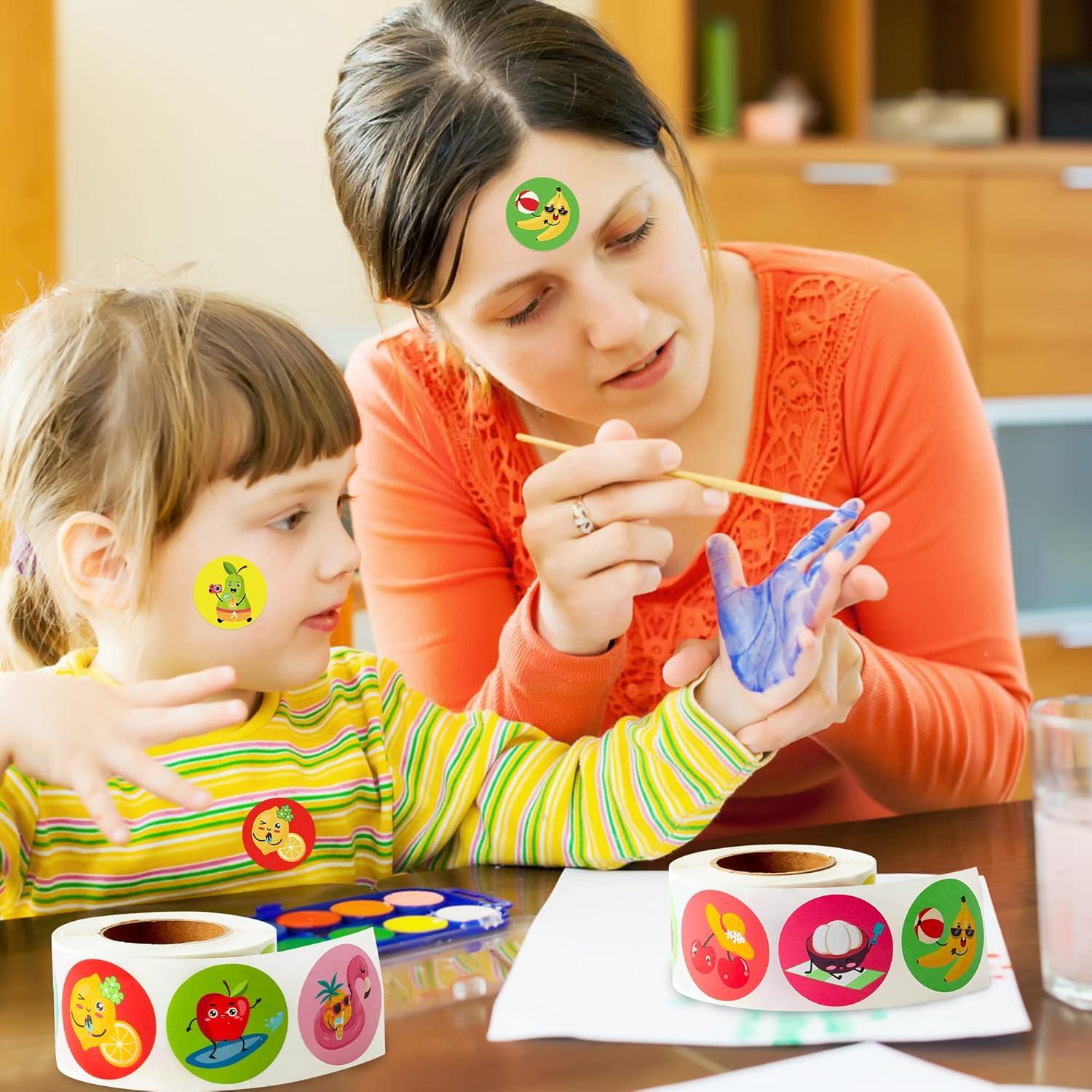 Rollo de Pegatinas de Frutas de Verano W1cwey - 1000 Piezas