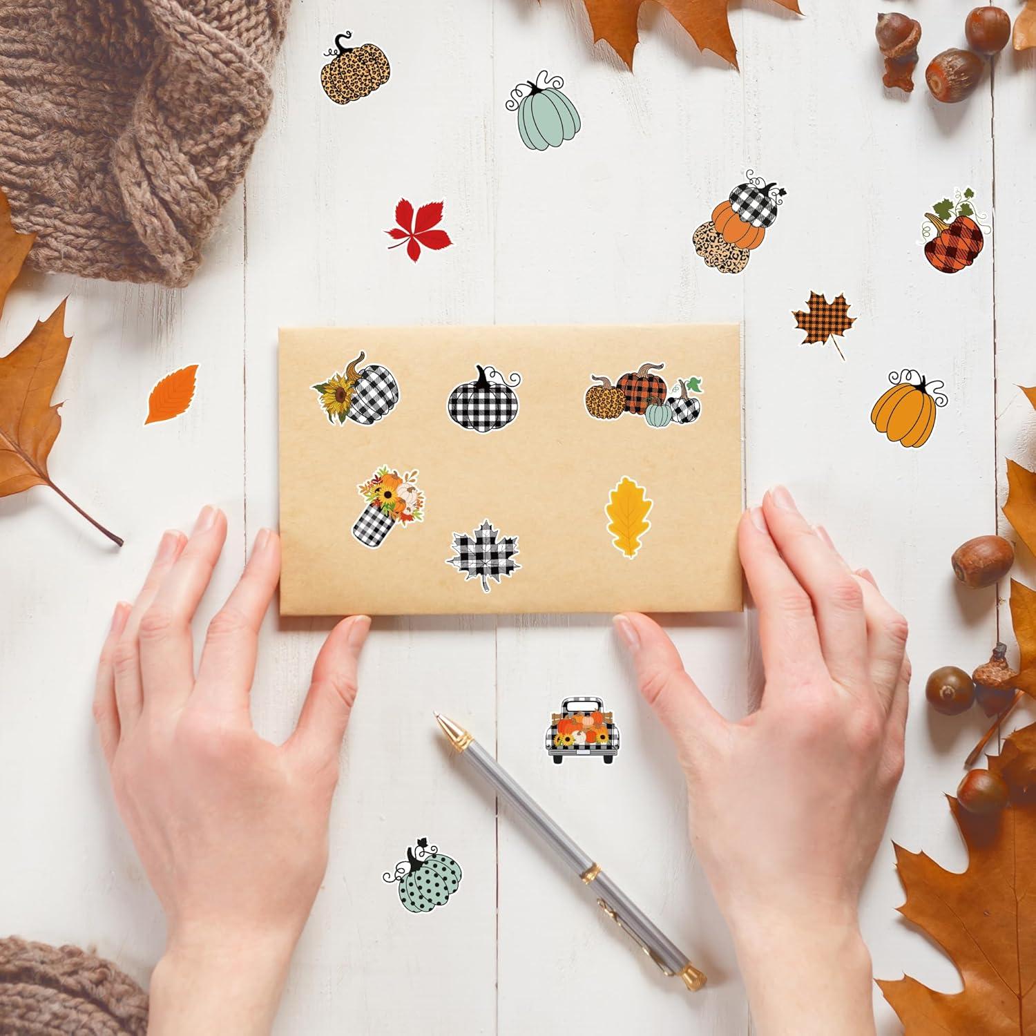 Calcomanías de Calabaza Otoñales BkeeCten - 1000 Piezas