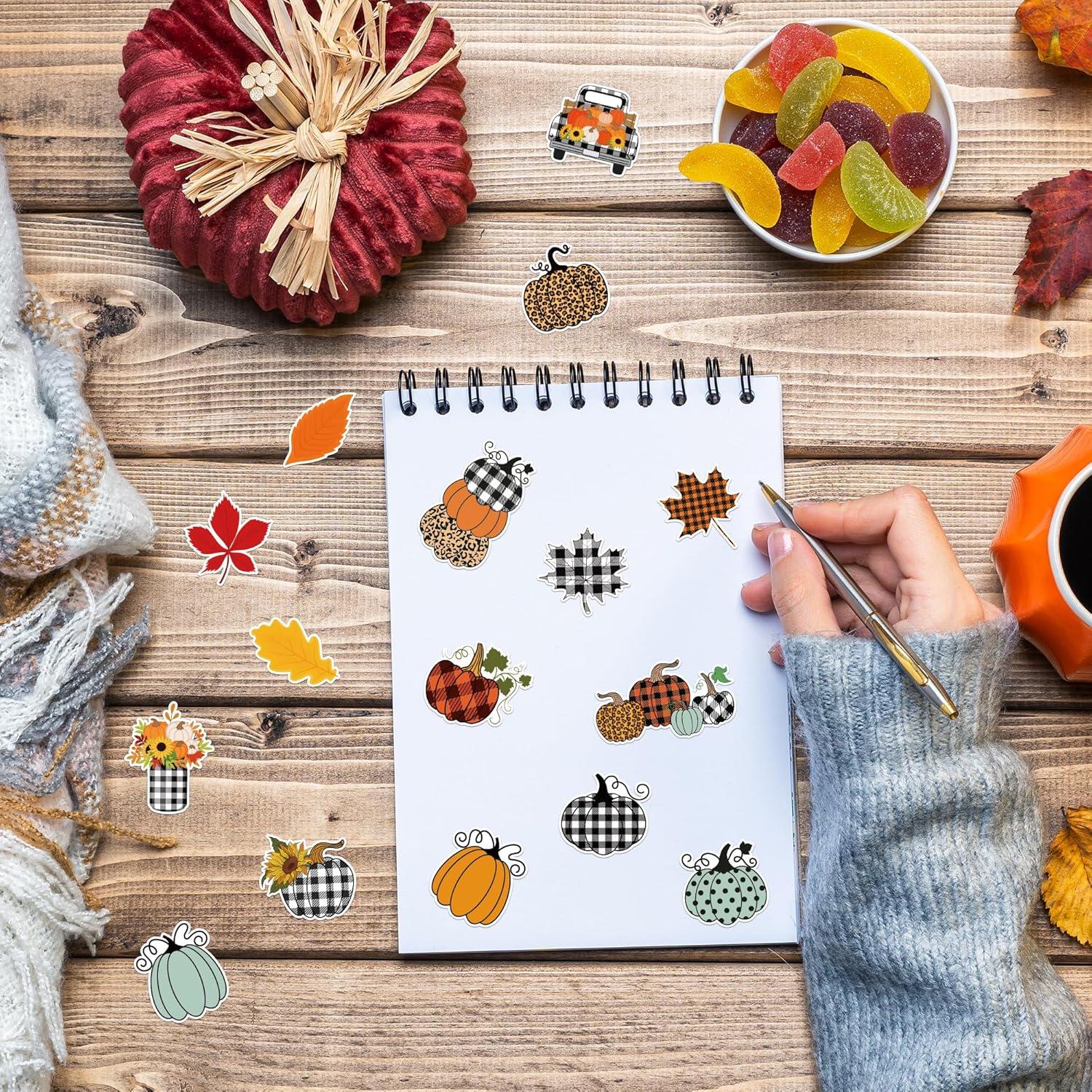 Calcomanías de Calabaza Otoñales BkeeCten - 1000 Piezas