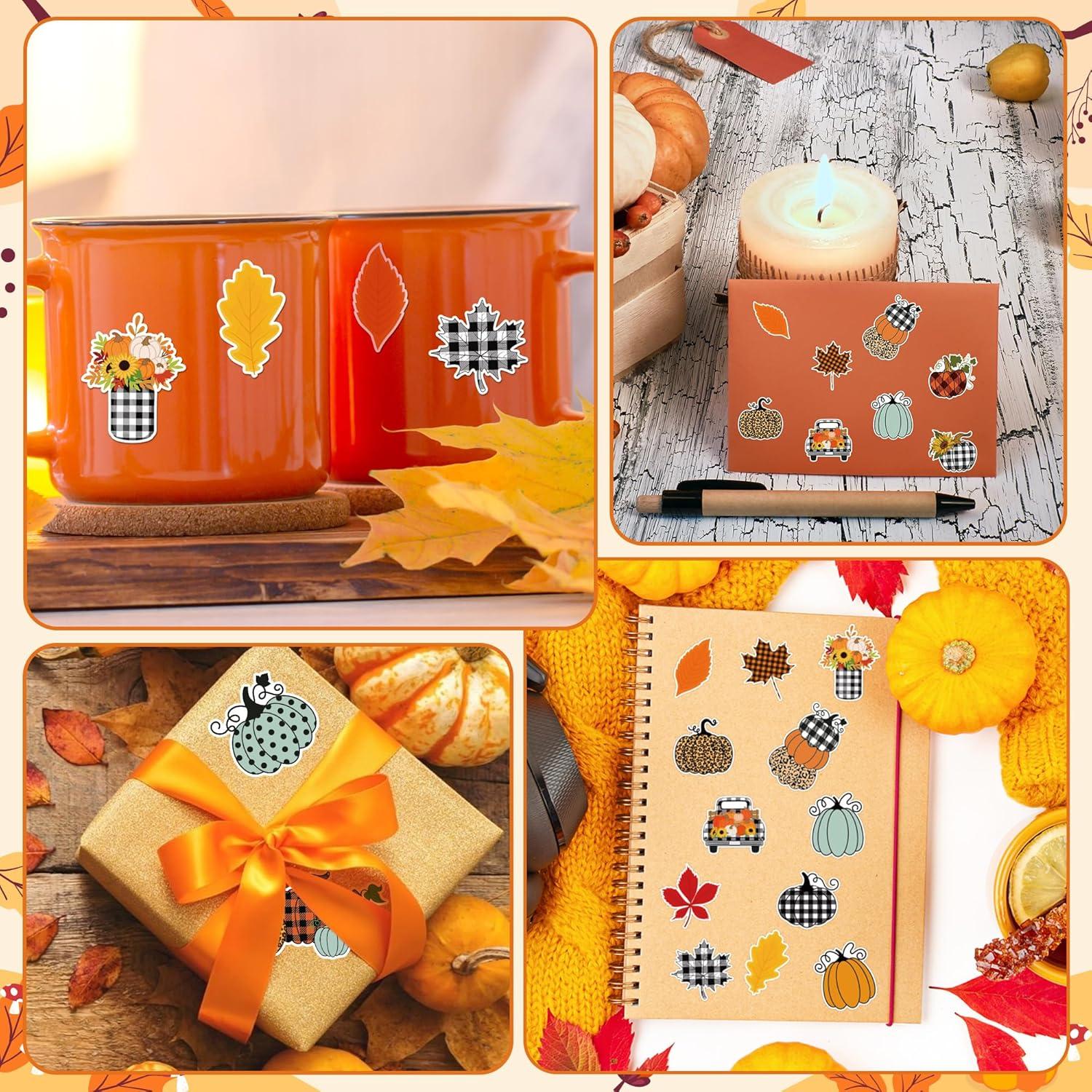 Calcomanías de Calabaza Otoñales BkeeCten - 1000 Piezas