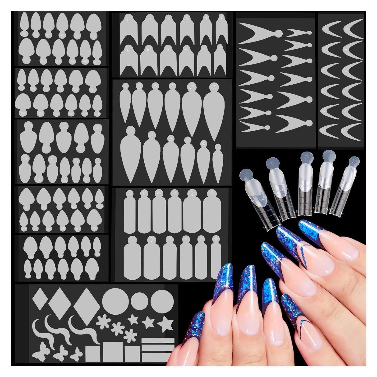 EBANKU 144 PCS Pegatinas de Uñas Francesas Reutilizables