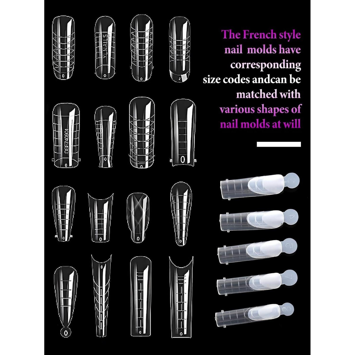 EBANKU 144 PCS Pegatinas de Uñas Francesas Reutilizables