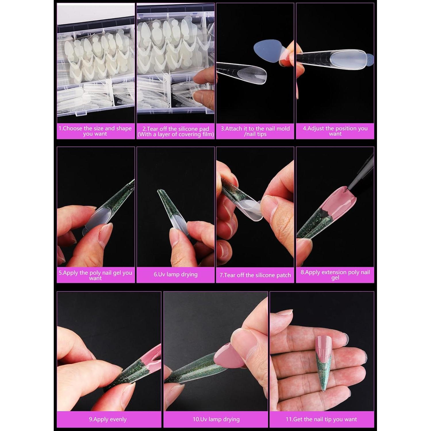 EBANKU 144 PCS Pegatinas de Uñas Francesas Reutilizables