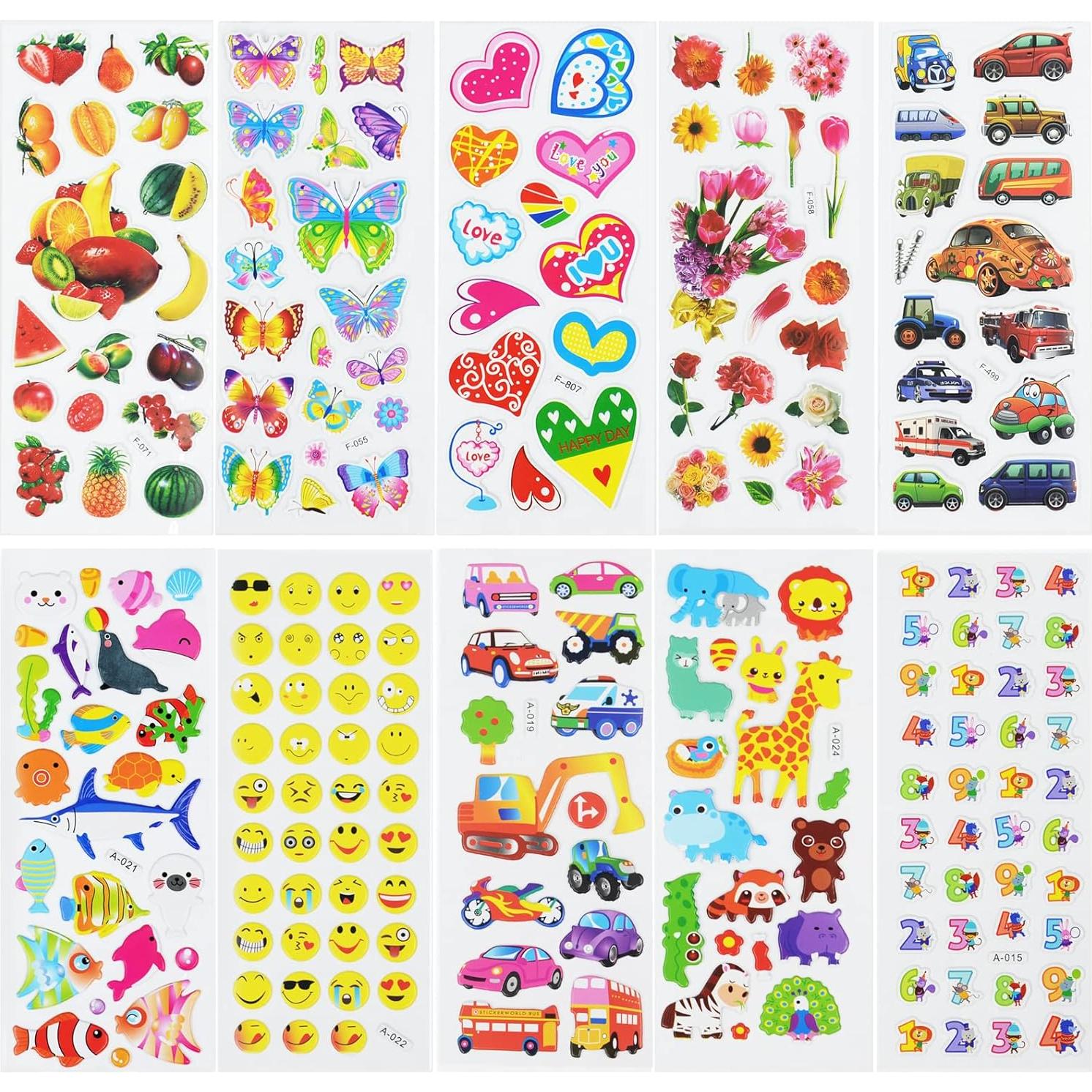 Stickers 3D Esponjosos DaiUni 24 Hojas para Niños Creativos