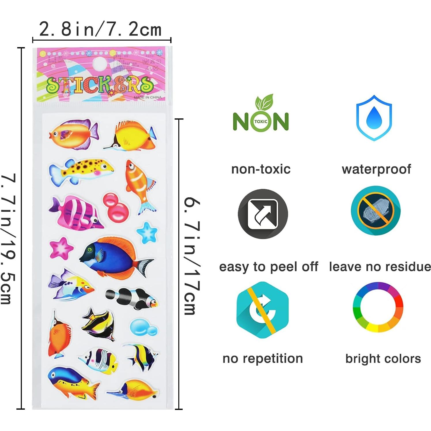 Stickers 3D Esponjosos DaiUni 24 Hojas para Niños Creativos