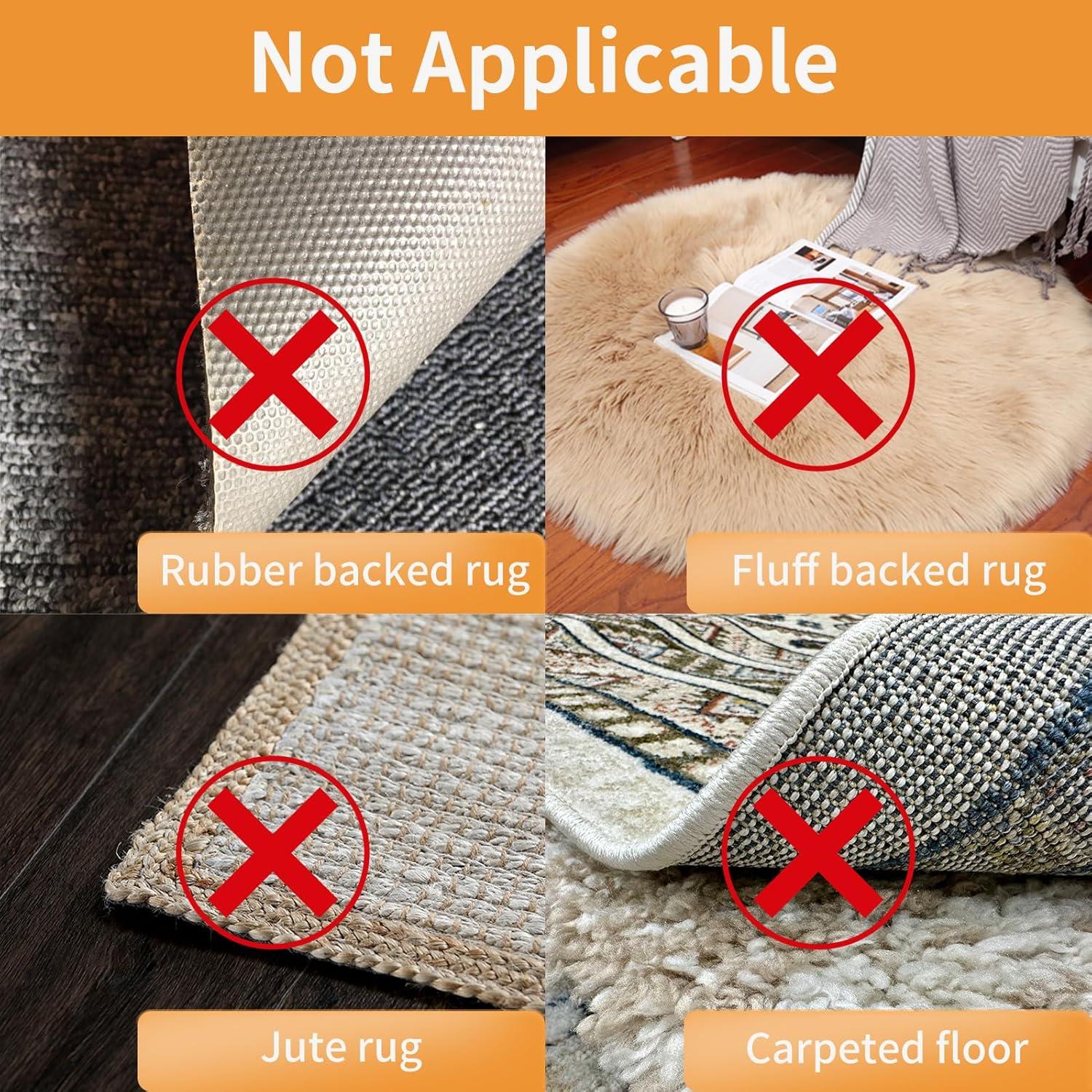 16 Agarradores de Alfombra Daisyhome Antideslizantes Reutilizables