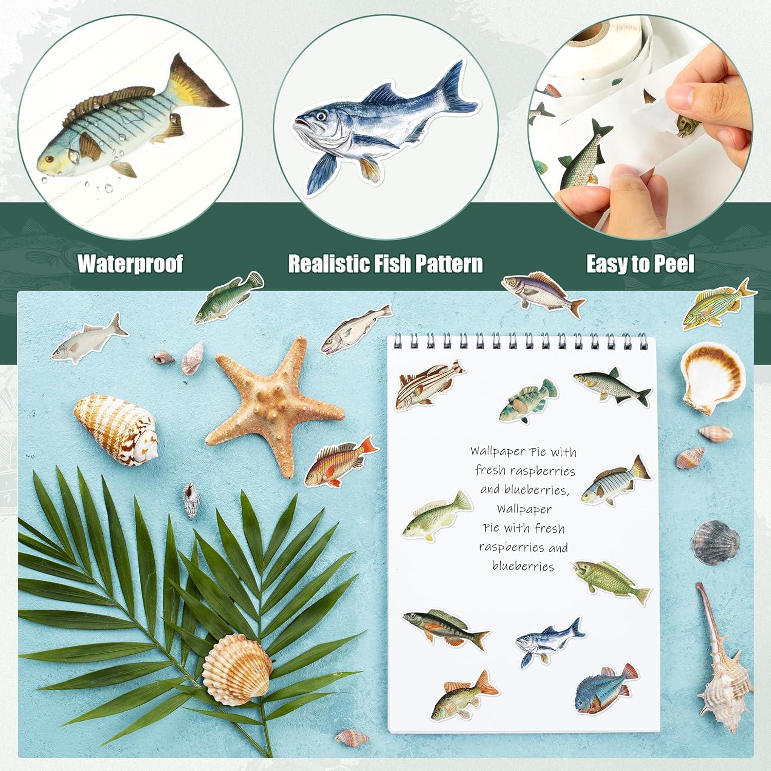 Calcomanías de Pesca Realistas CNhoqc - 1000 Piezas Impermeables