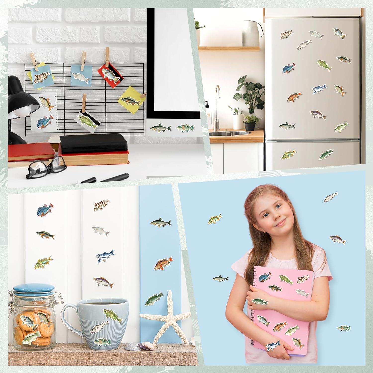 Calcomanías de Pesca Realistas CNhoqc - 1000 Piezas Impermeables