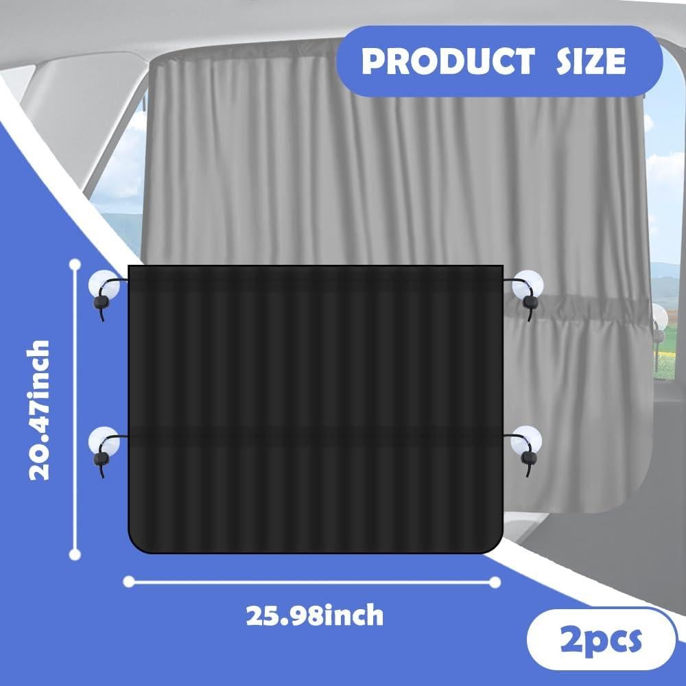 Cortinas para Ventanas de Coche Carleef 2PCS Protección Solar