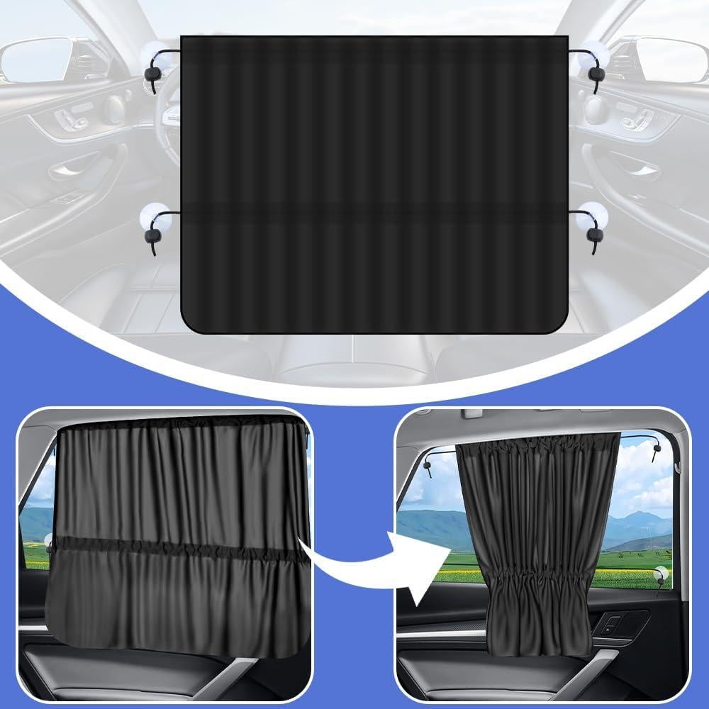Cortinas para Ventanas de Coche Carleef 2PCS Protección Solar