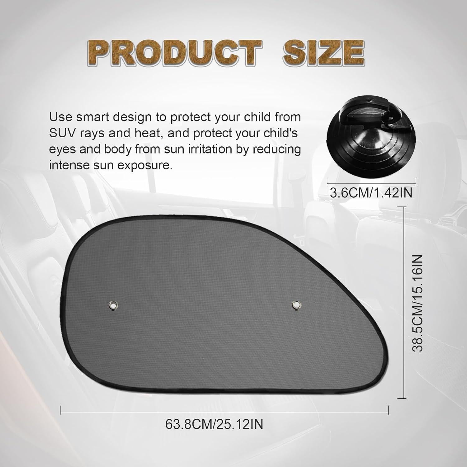 Paquete de 2 Sombrillas para Ventanas de Auto RBOKO UV