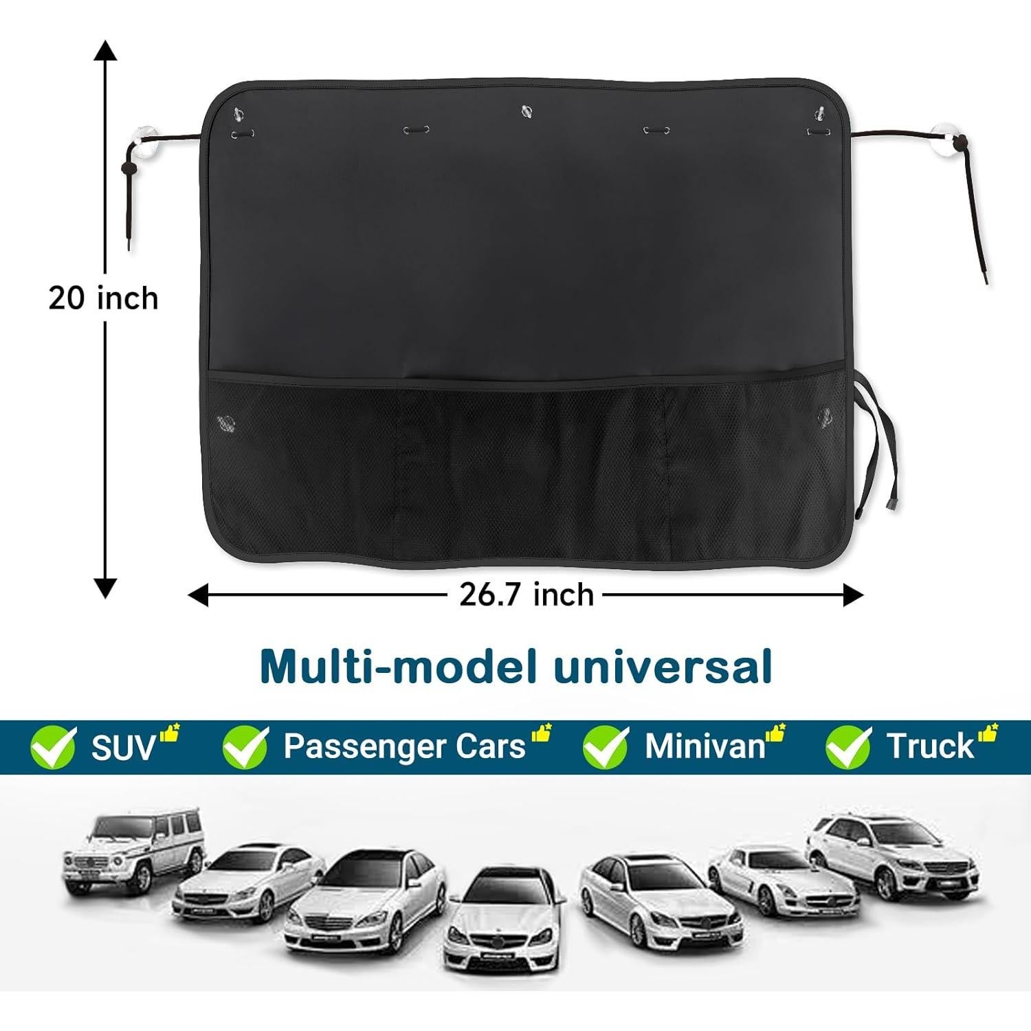 Sombrillas para Ventanas de Auto LSTRAGY 2 Pcs 67.8x50.8cm