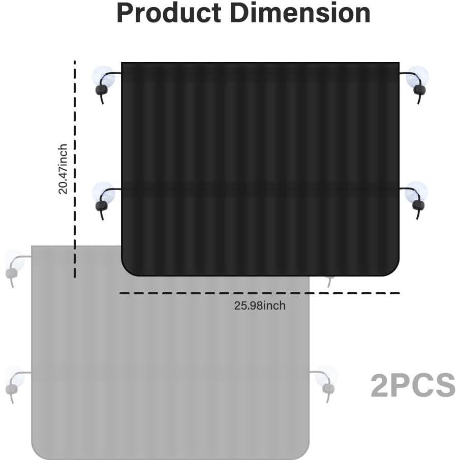 Sombrillas para Ventanas de Coche IHOTDER - 2 Piezas 66x52 cm