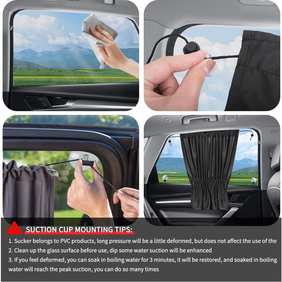 Sombrillas para Ventanas de Coche IHOTDER - 2 Piezas 66x52 cm