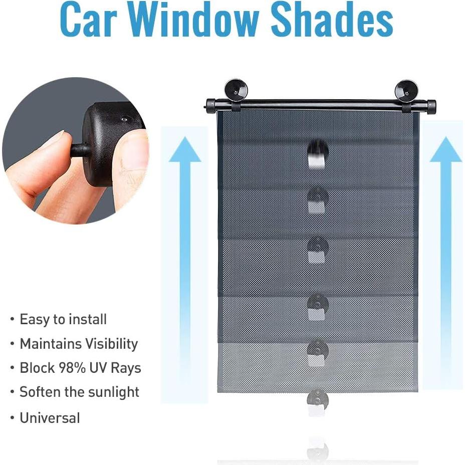 Cortina de Sol Retráctil Manelord para Auto - 2 Piezas, PVC