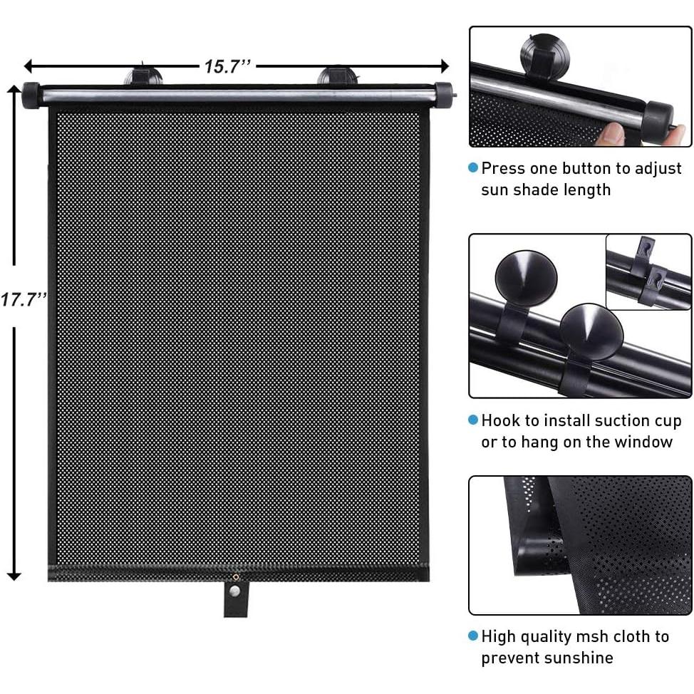 Cortina de Sol Retráctil Manelord para Auto - 2 Piezas, PVC