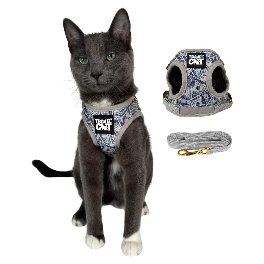 Arnés y Correa para Gato The Fat Cat - Malla Ajustable Mediano