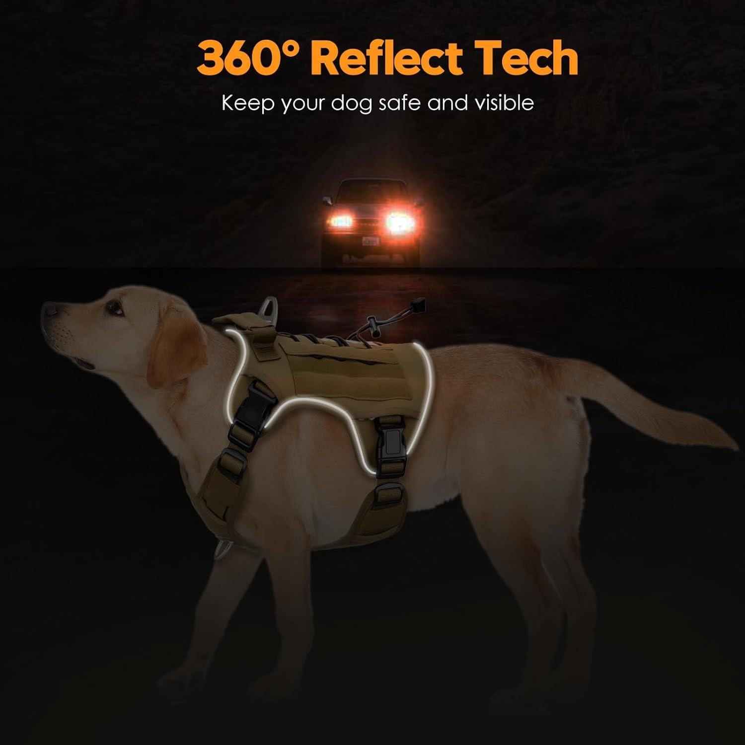 Arnés Táctico para Perros Grandes Bruvoalon Caqui X-Grande