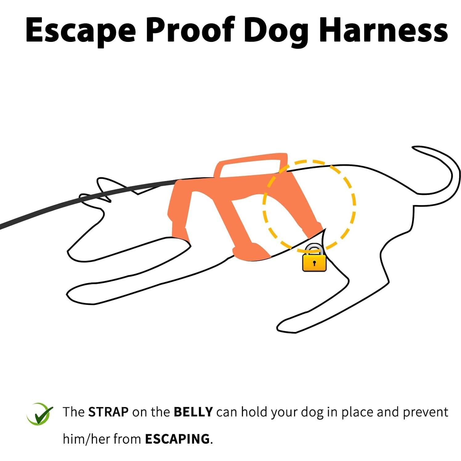 Arnés para Perros HUNTBOO Mediano Naranja a Prueba de Escape