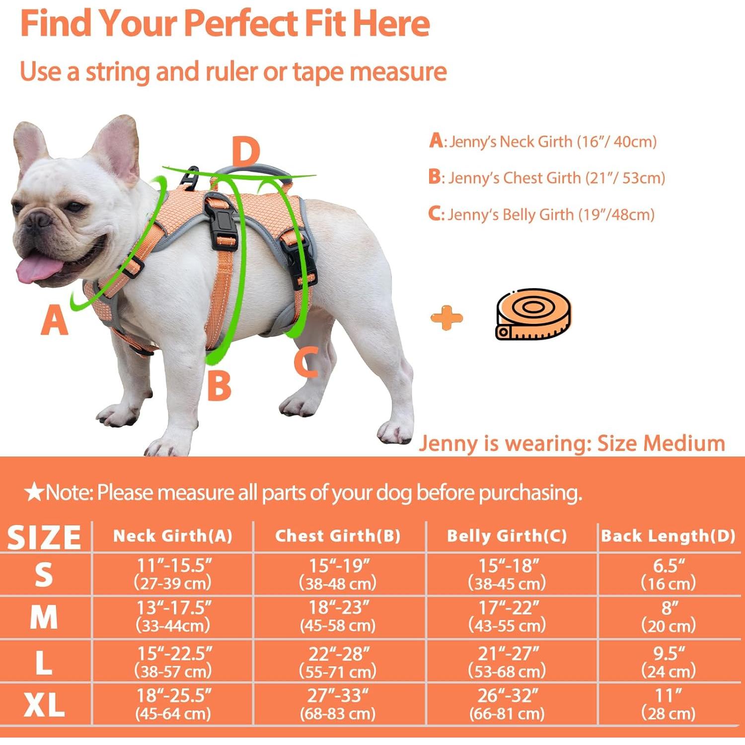 Arnés para Perros HUNTBOO Mediano Naranja a Prueba de Escape