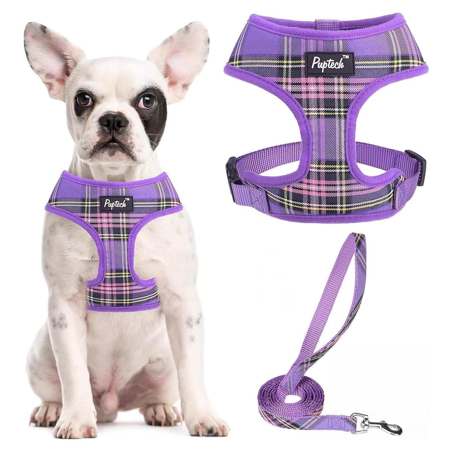 Arnés Suave PUPTECK para Perros y Gatos Talla M Púrpura