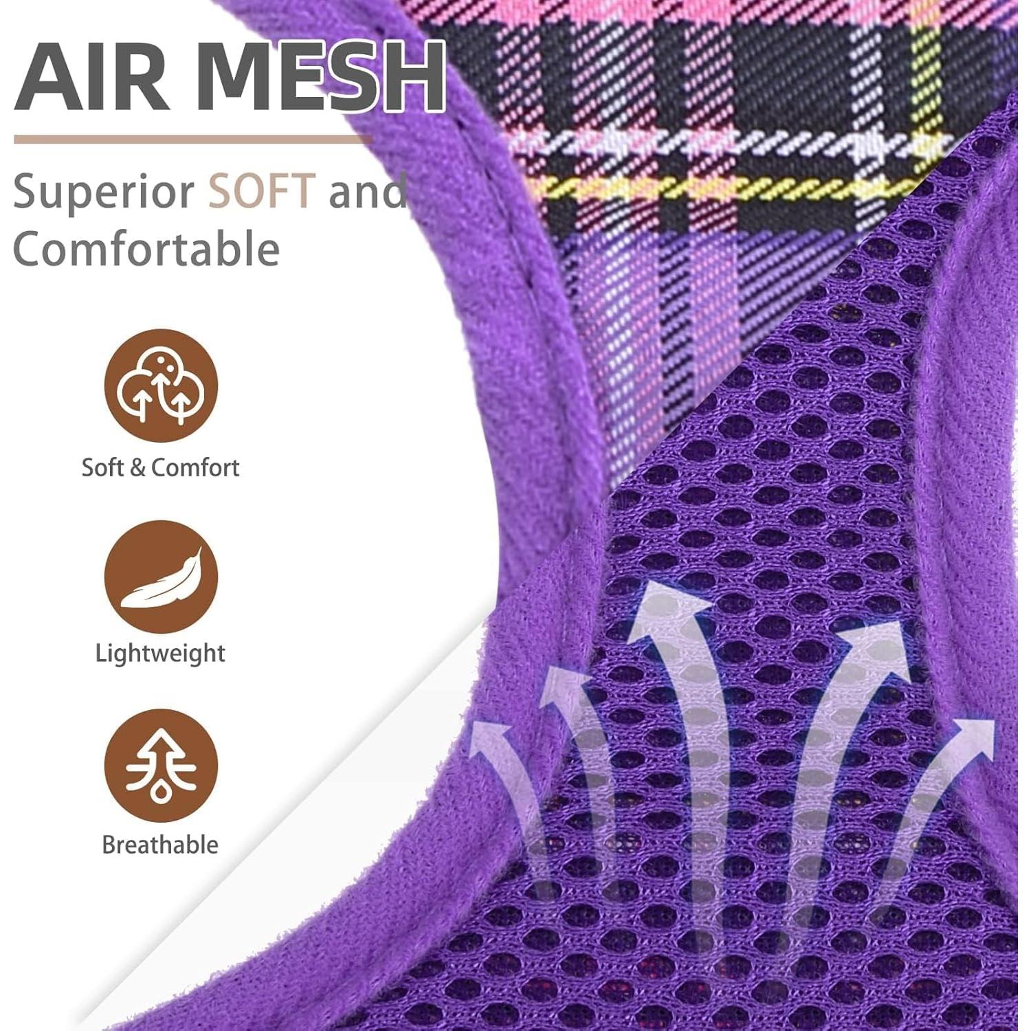 Arnés Suave PUPTECK para Perros y Gatos Talla M Púrpura