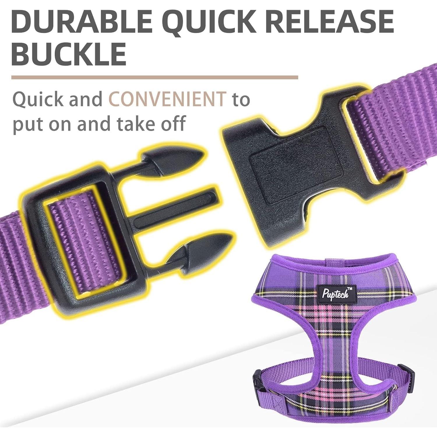 Arnés Suave PUPTECK para Perros y Gatos Talla M Púrpura