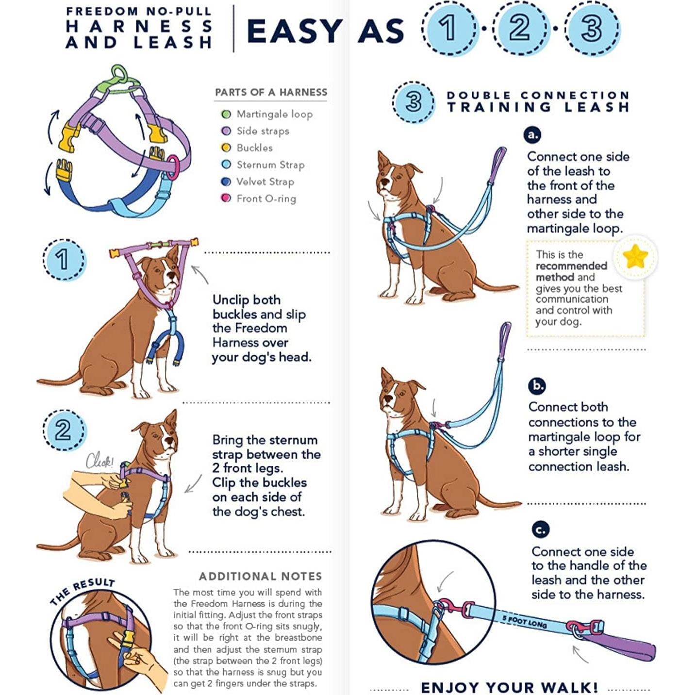 Arnés para Perros Sin Tirones 2 Hounds Design Azul Real LG