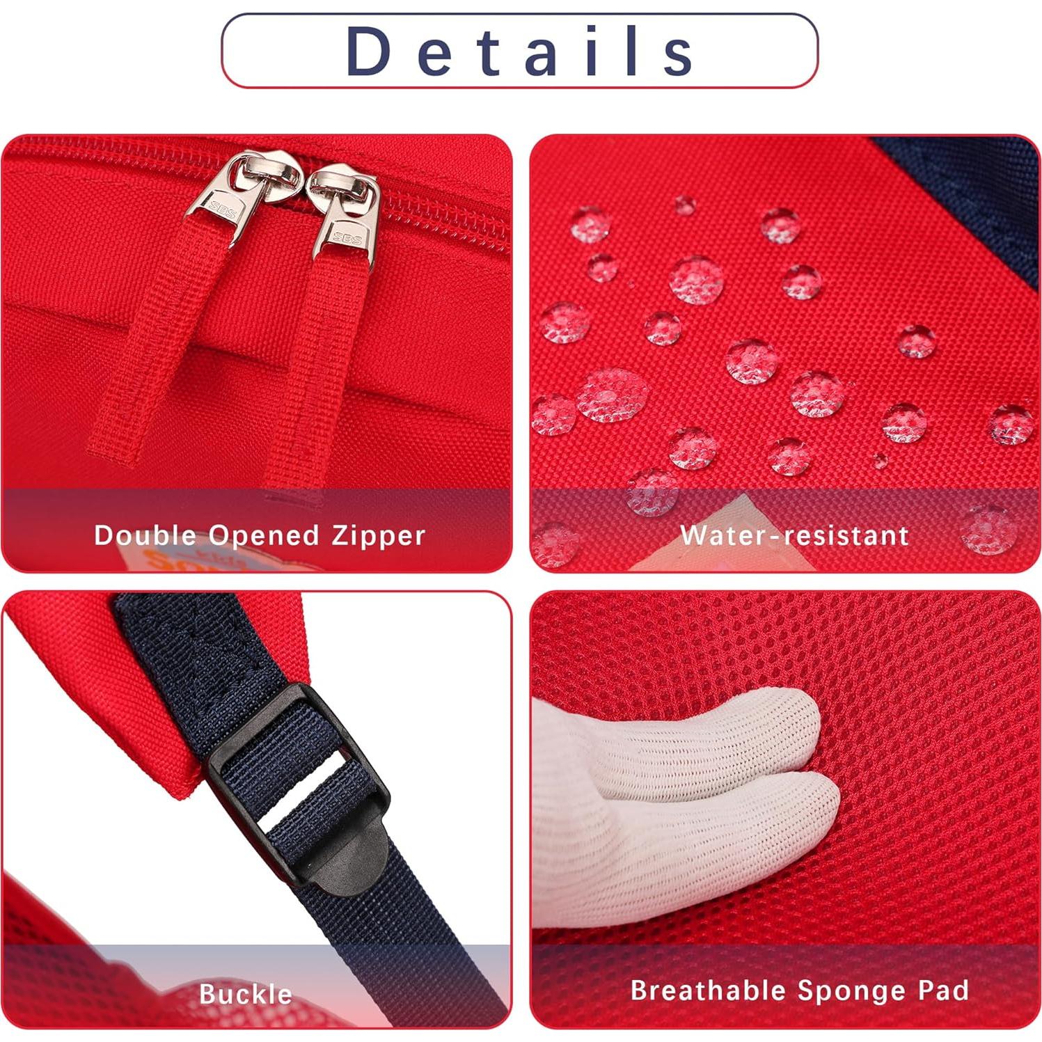 Mochila Infantil con Correa Seguridad Rojo y Azul Marino 23cm