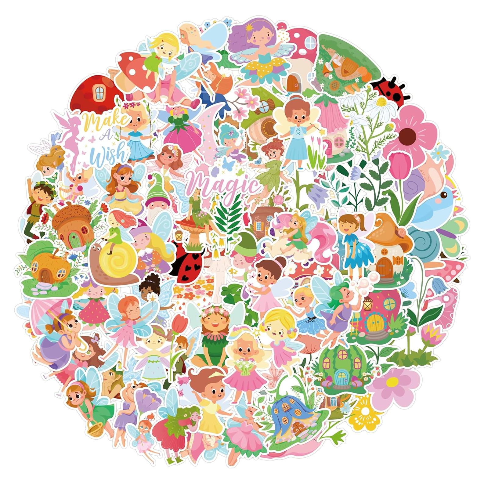 Pegatinas de Hadas del Bosque Haooryx - 100 Piezas Reutilizables