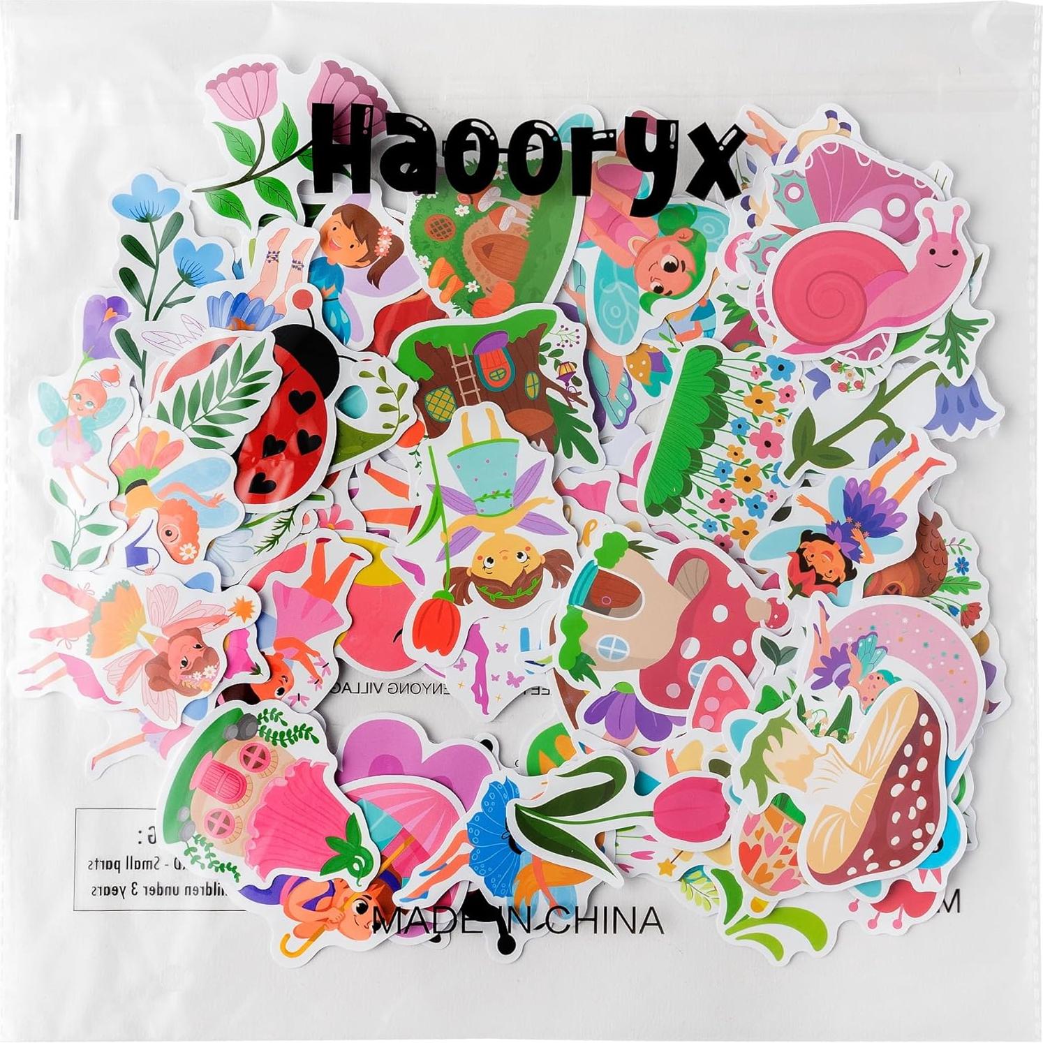 Pegatinas de Hadas del Bosque Haooryx - 100 Piezas Reutilizables