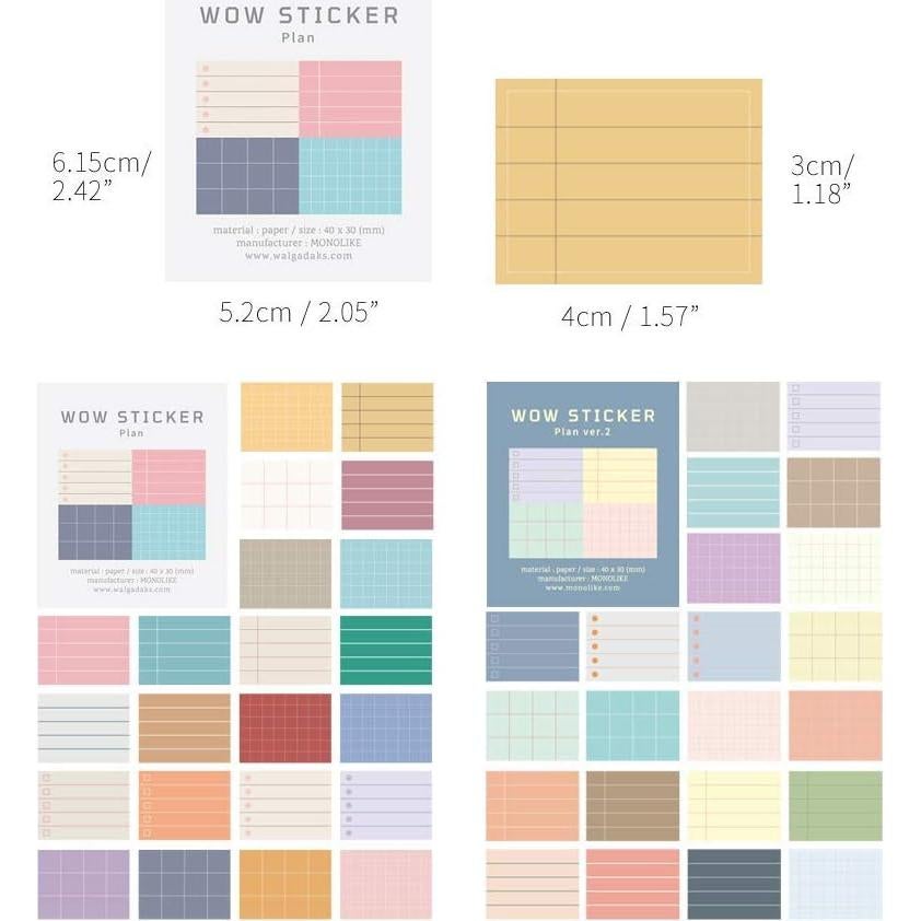 Set de Pegatinas Lindas Monolike Wow Sticker Mini - 6 Piezas