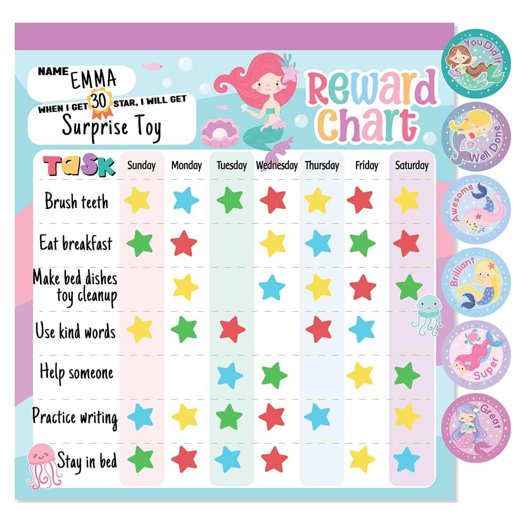 Tabla de Recompensas Magnética Yasest Sirena 34.4x29.2cm