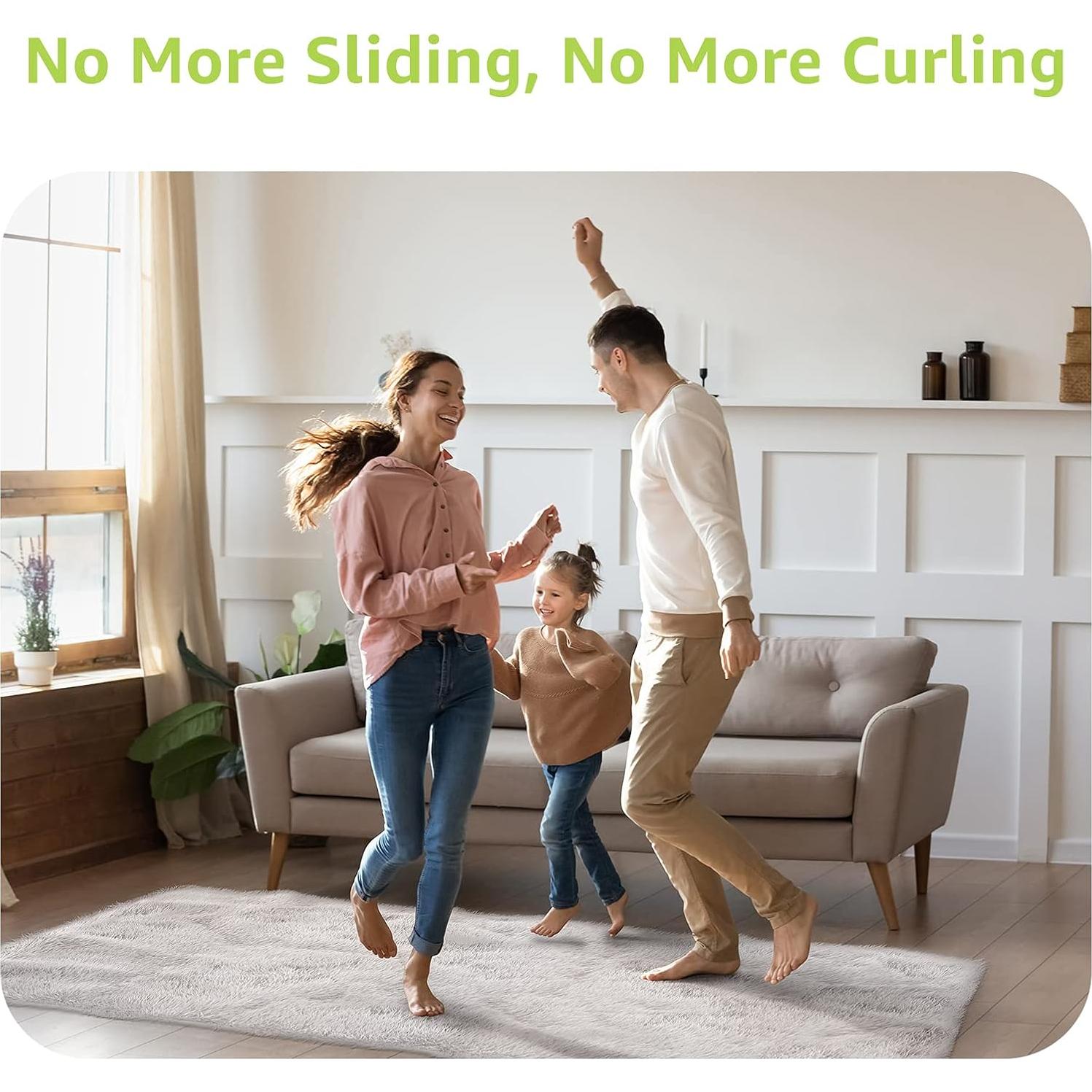 Agarradores Antideslizantes para Alfombras Rabenda 8 Pcs Negro