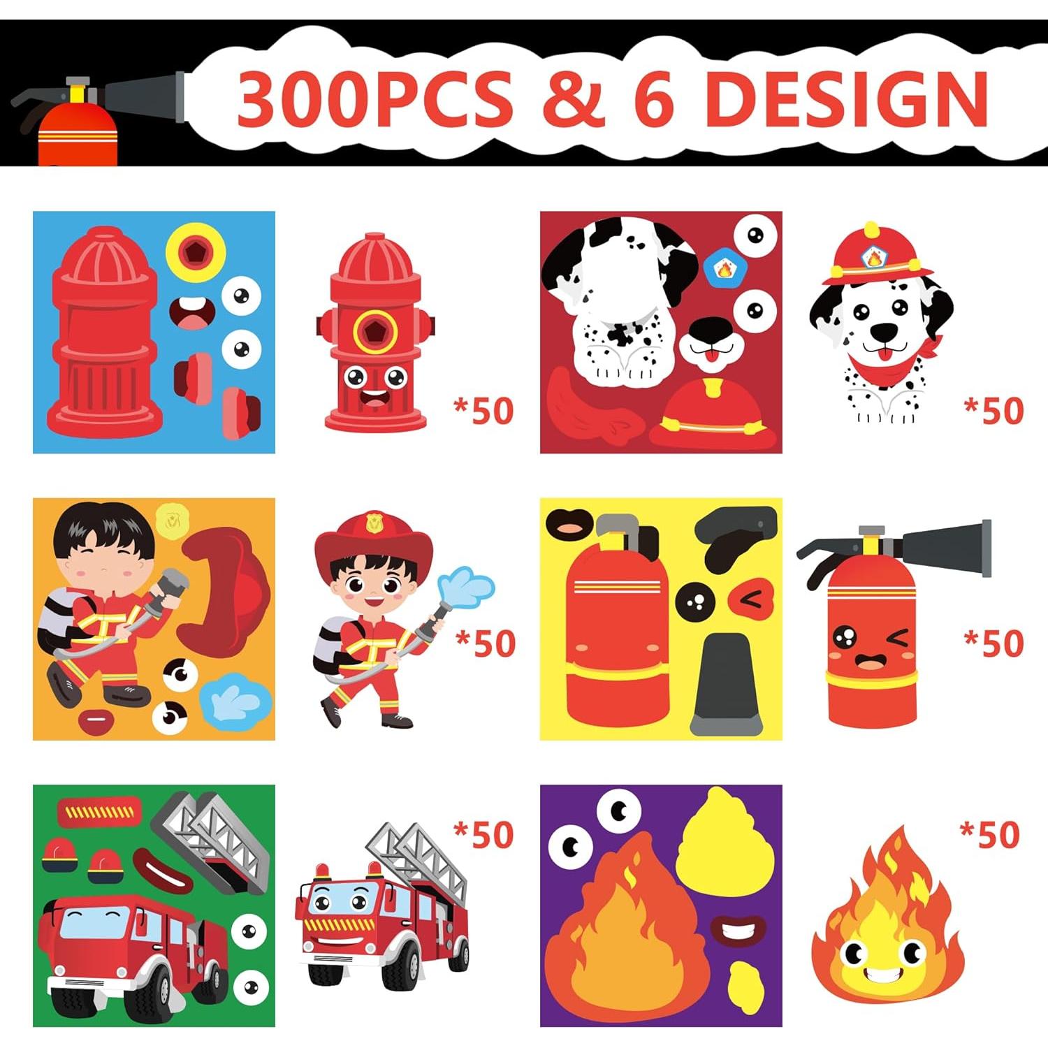 Calcomanías de Bomberos Haooryx - 300 Piezas Reutilizables