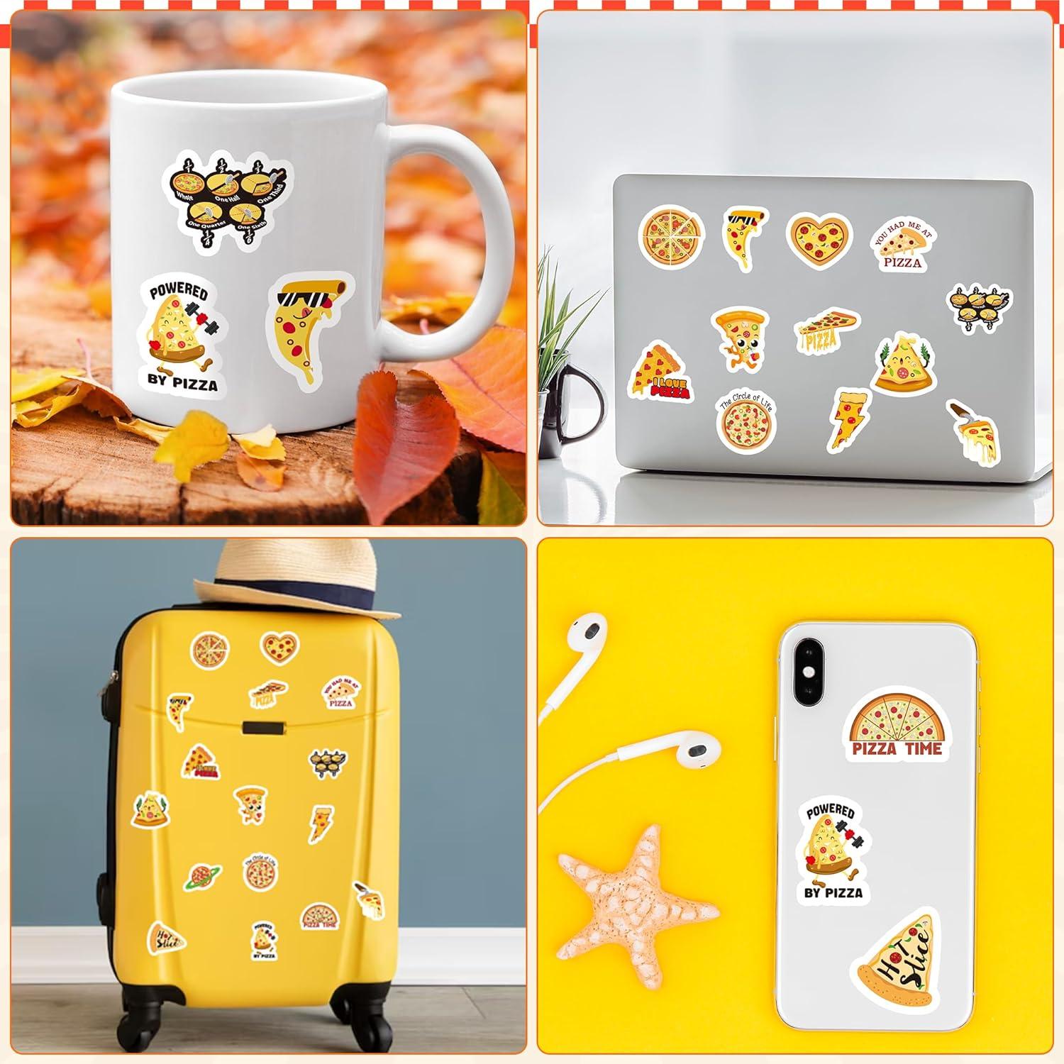 Haooryx Rollo de Pegatinas de Pizza - 1000 Piezas Reutilizables